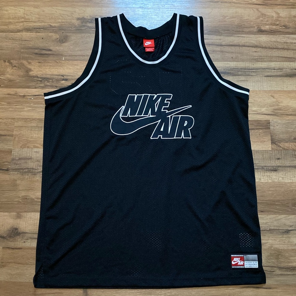 Nike Black White 'Nike Air' Mesh Basketball Tank Top